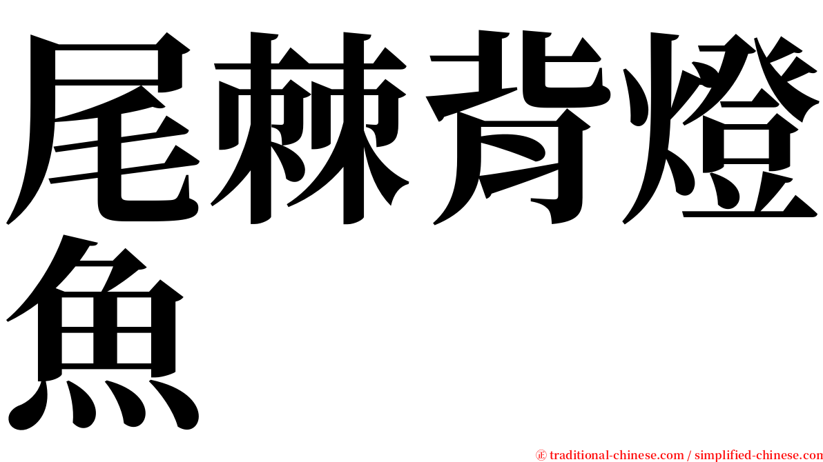 尾棘背燈魚 serif font