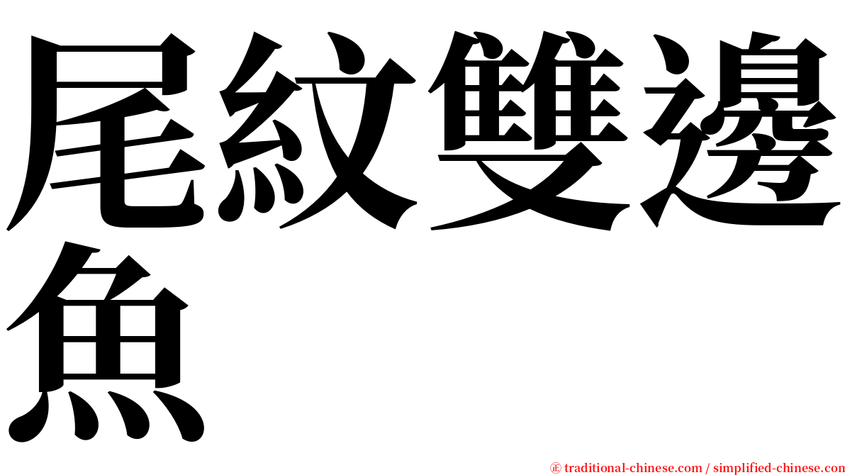 尾紋雙邊魚 serif font