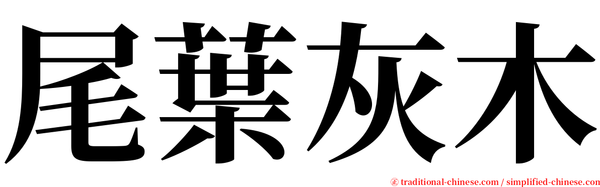 尾葉灰木 serif font