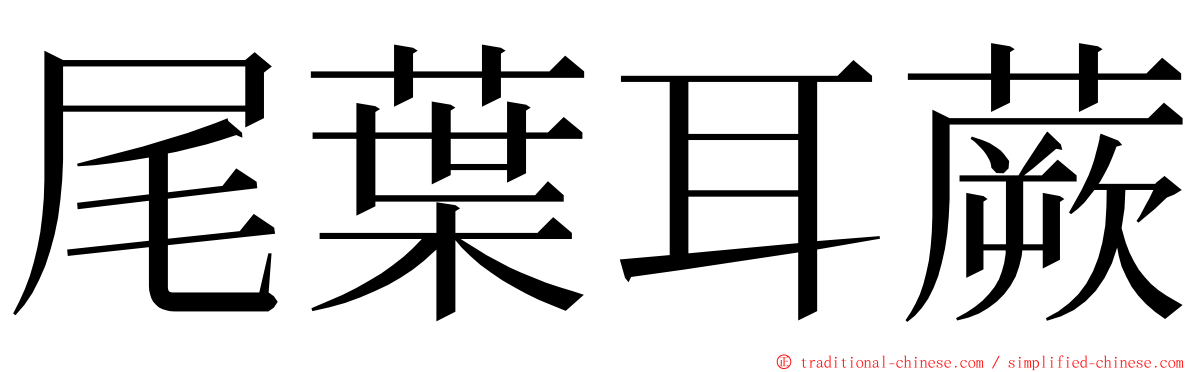 尾葉耳蕨 ming font