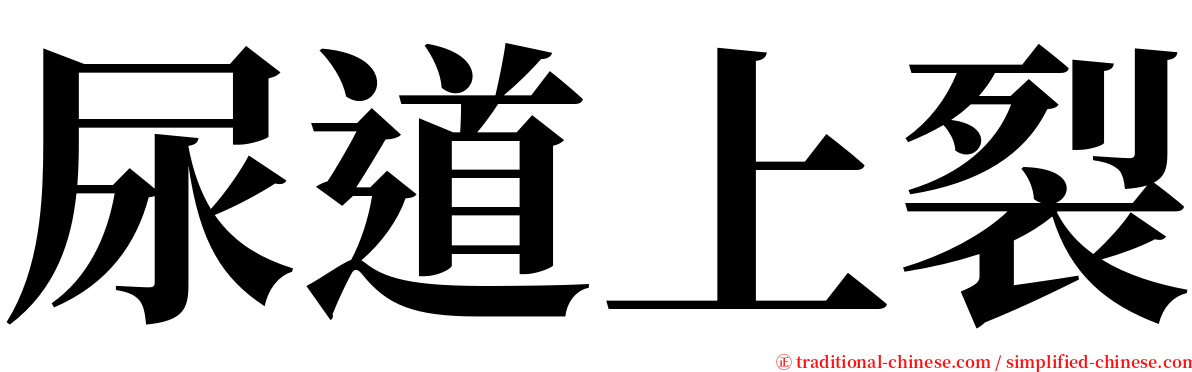 尿道上裂 serif font