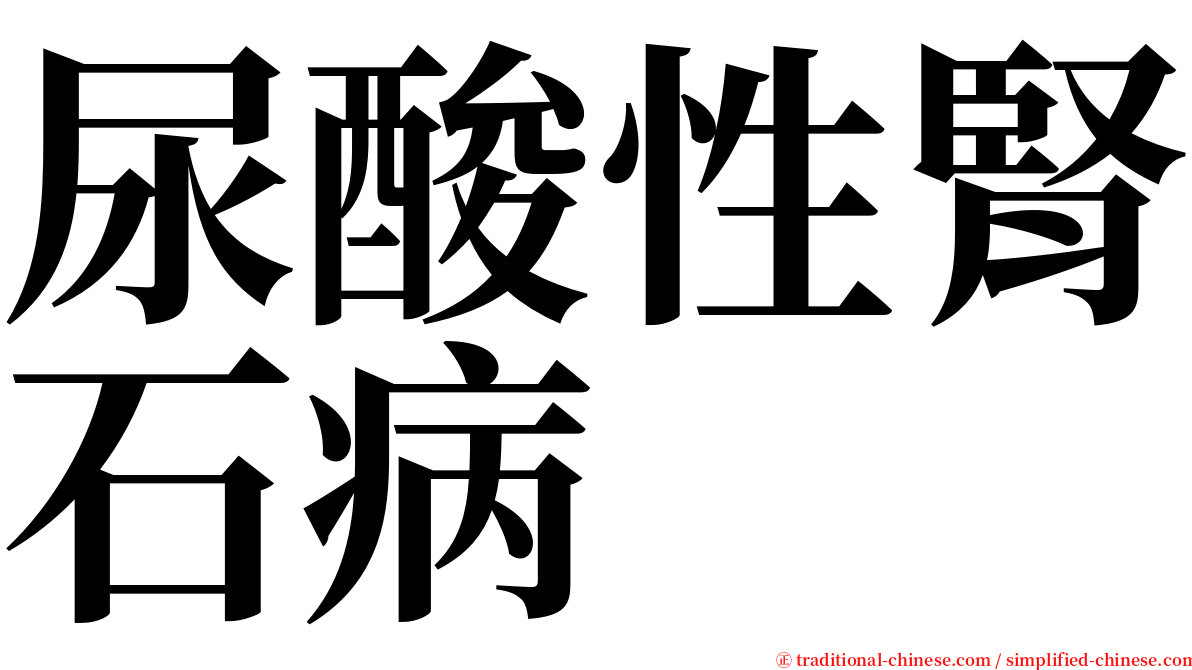 尿酸性腎石病 serif font