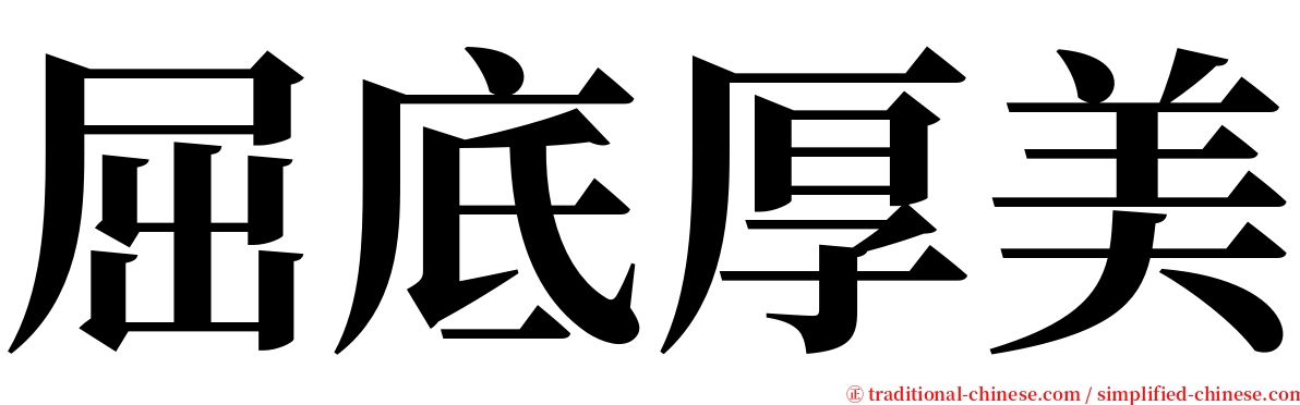 屈底厚美 serif font