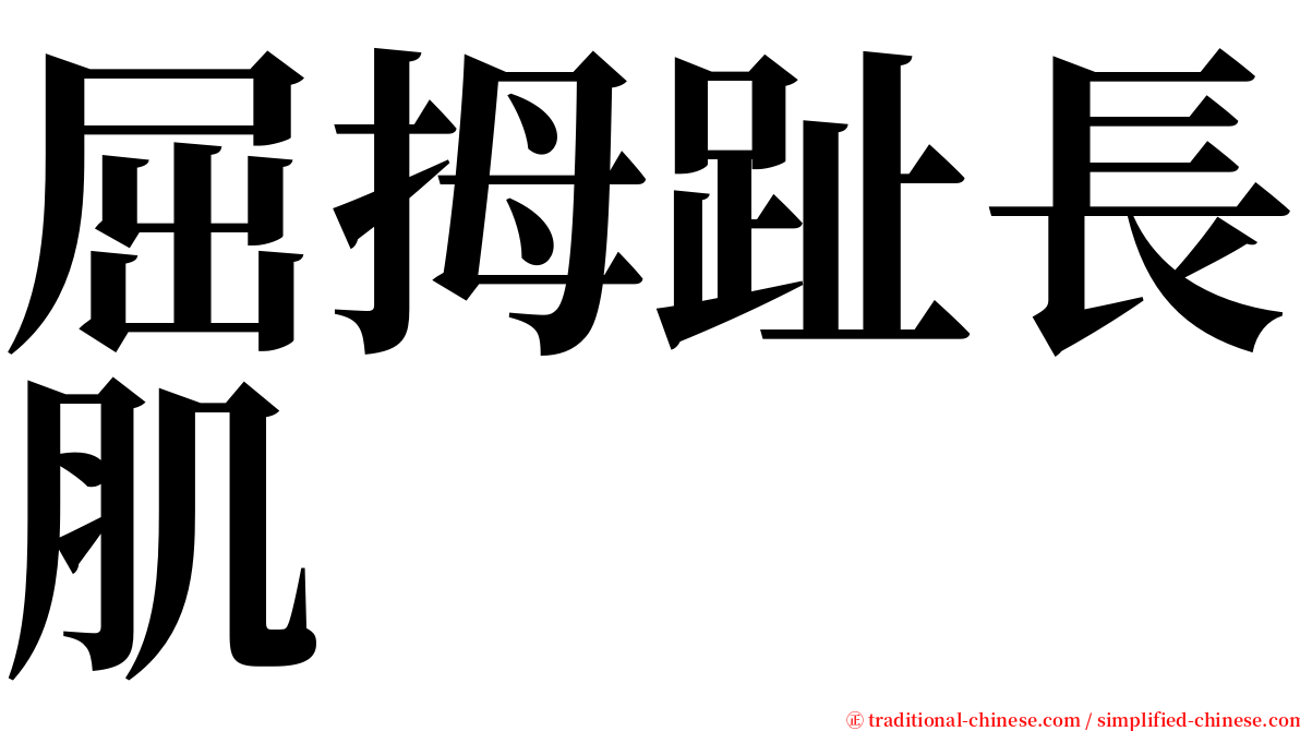 屈拇趾長肌 serif font