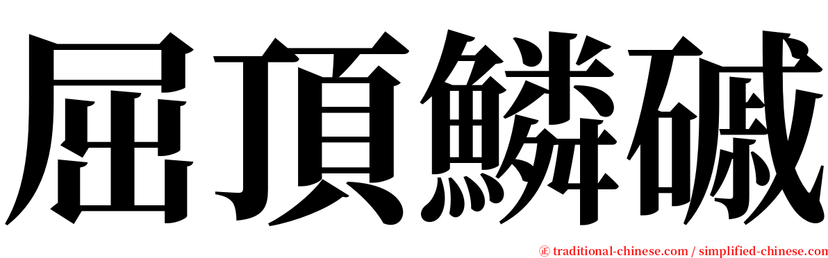 屈頂鱗磩 serif font