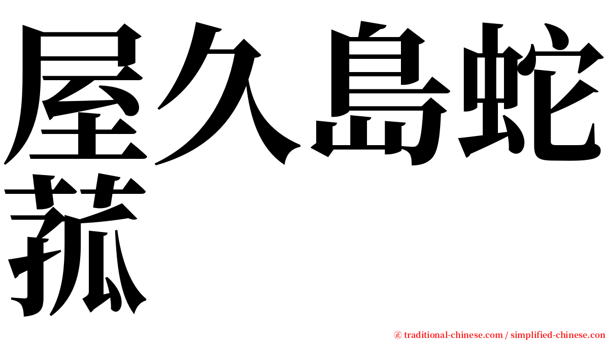 屋久島蛇菰 serif font