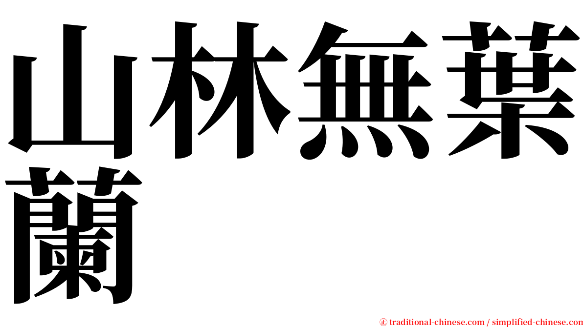 山林無葉蘭 serif font