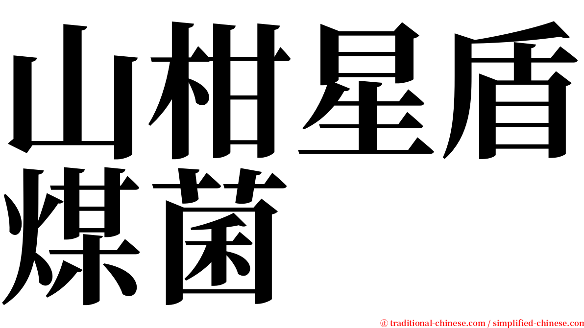 山柑星盾煤菌 serif font