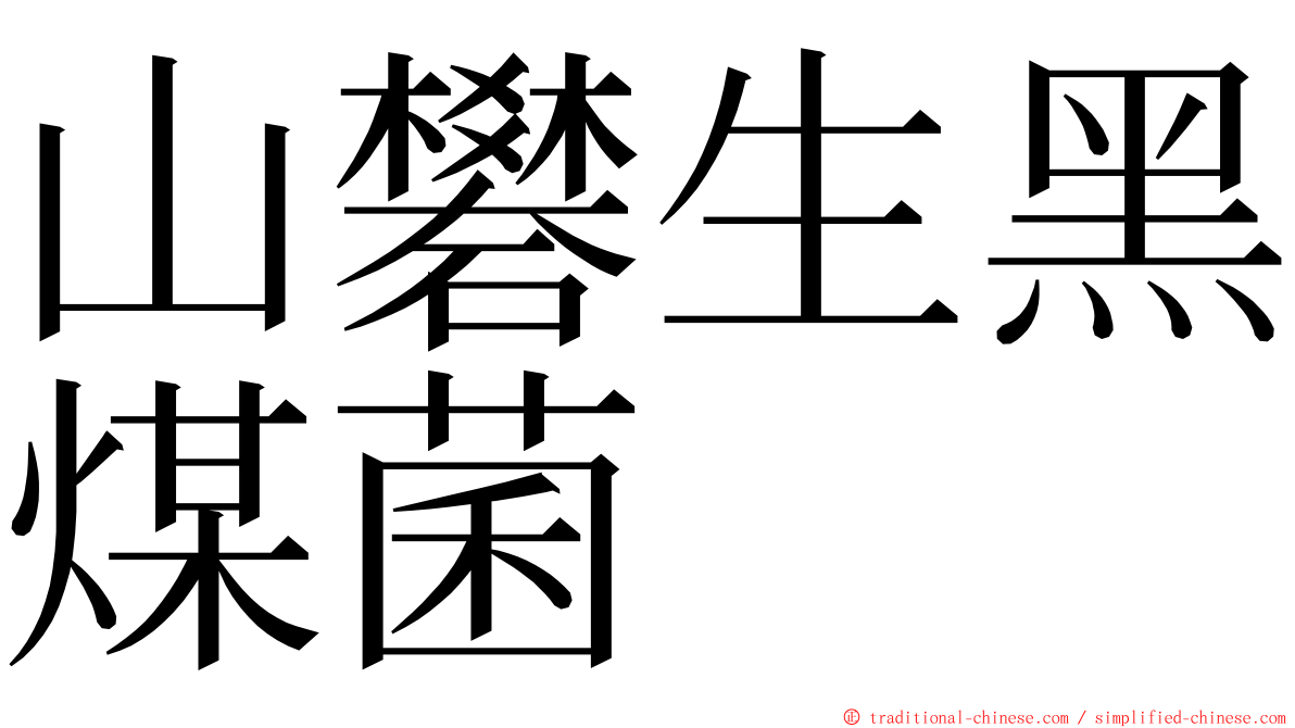 山礬生黑煤菌 ming font