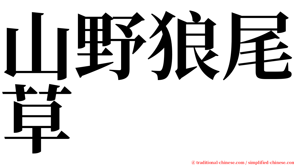 山野狼尾草 serif font