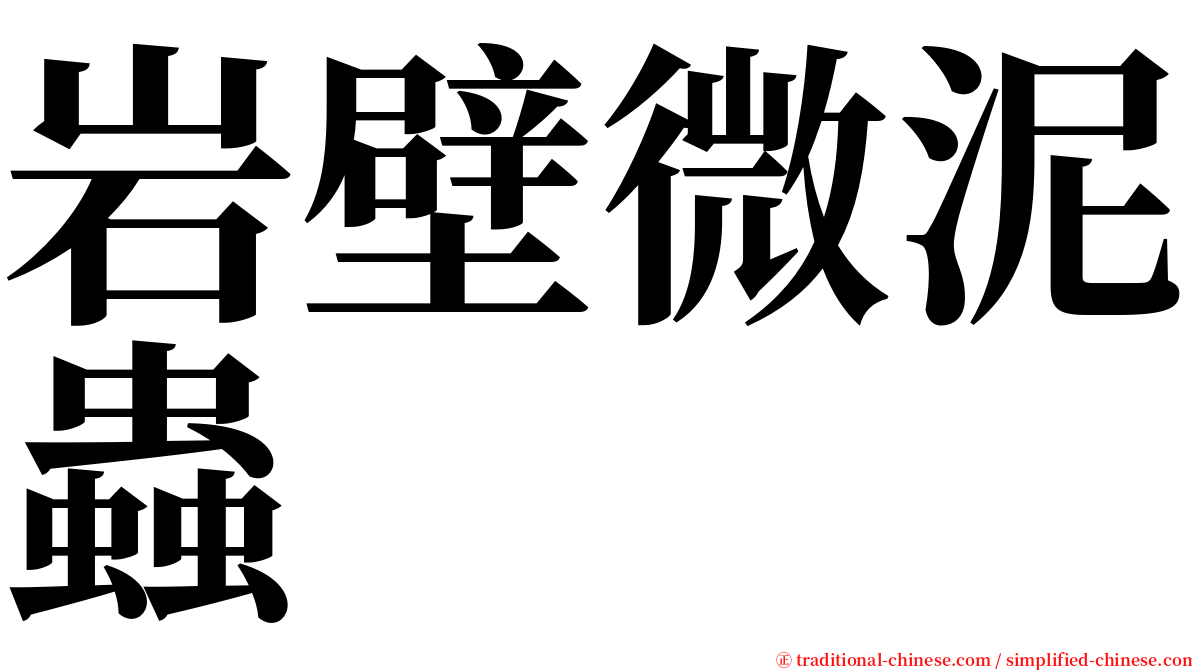 岩壁微泥蟲 serif font