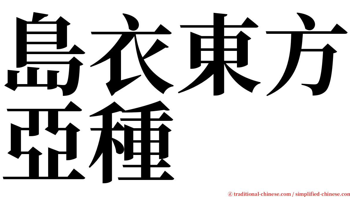 島衣東方亞種 serif font