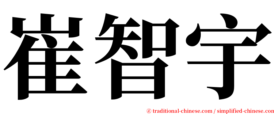 崔智宇 serif font