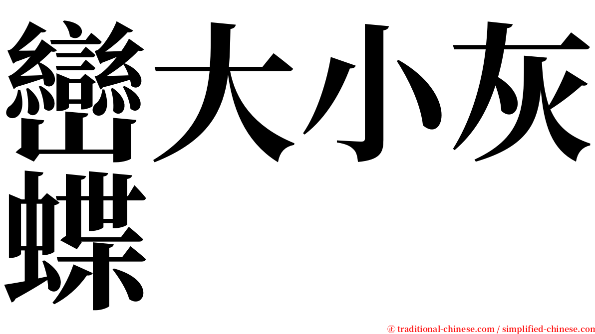 巒大小灰蝶 serif font