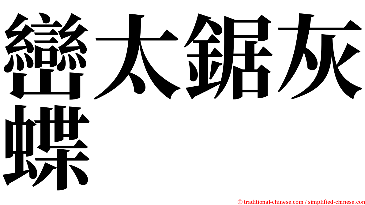 巒太鋸灰蝶 serif font