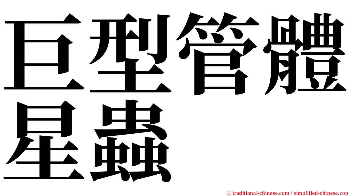 巨型管體星蟲 serif font