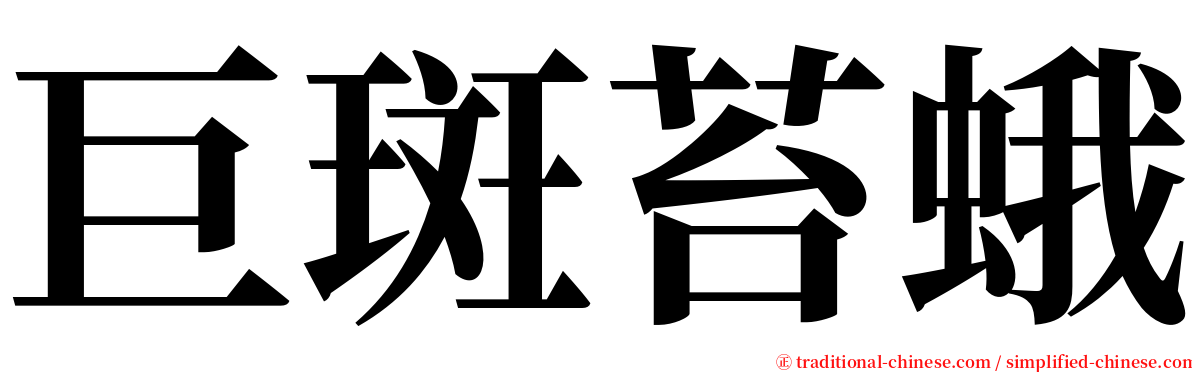 巨斑苔蛾 serif font