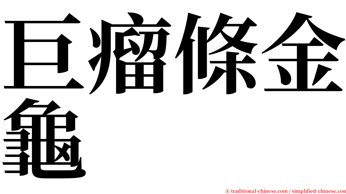 巨瘤條金龜 serif font