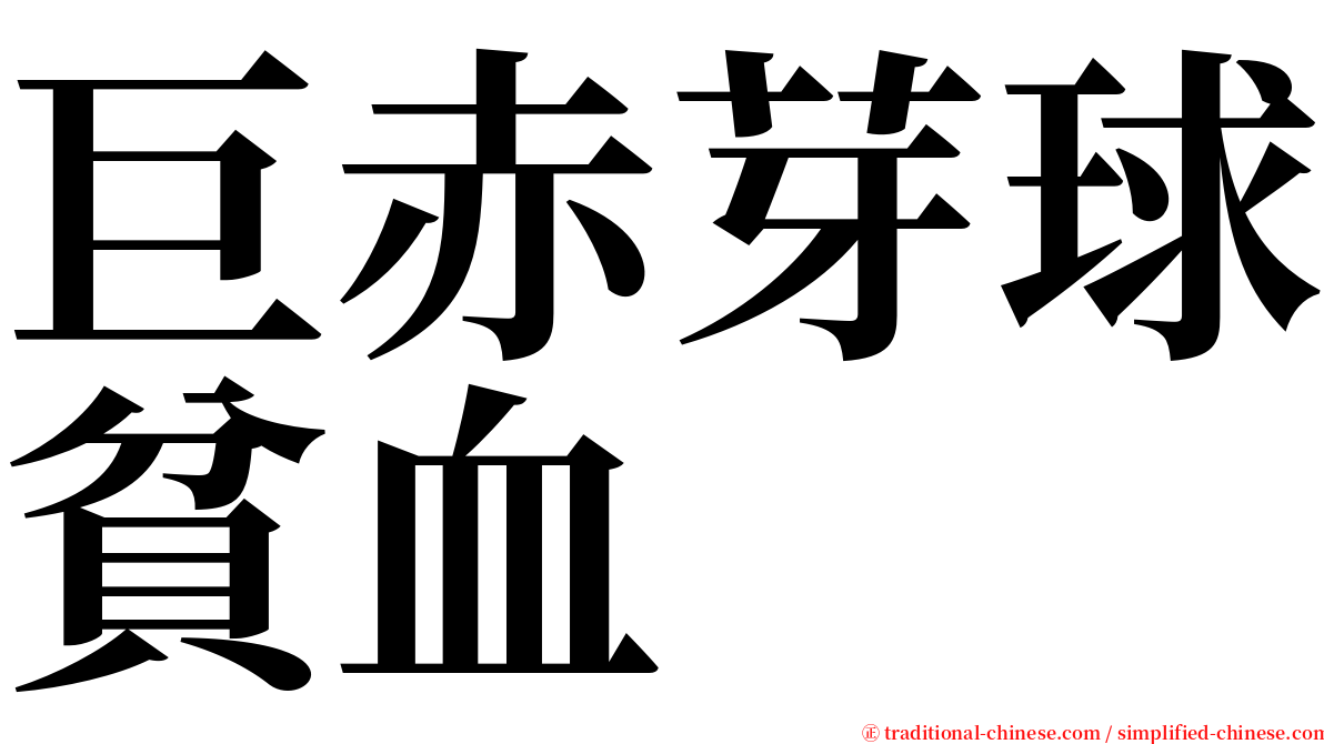 巨赤芽球貧血 serif font