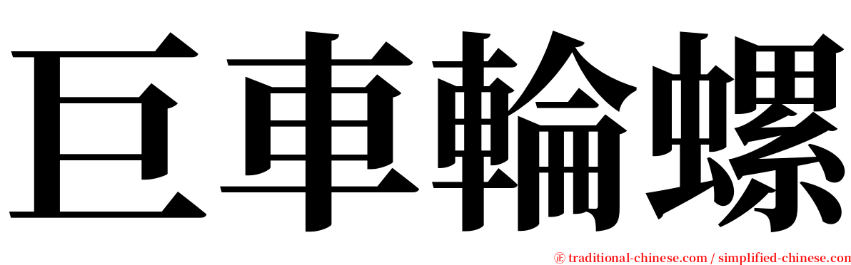 巨車輪螺 serif font