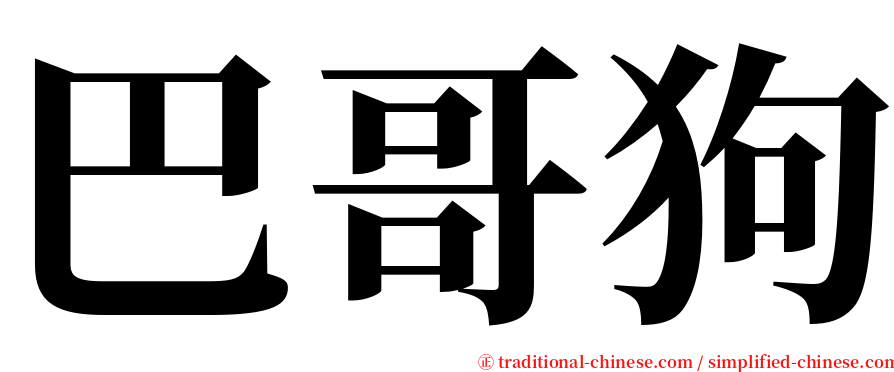 巴哥狗 serif font