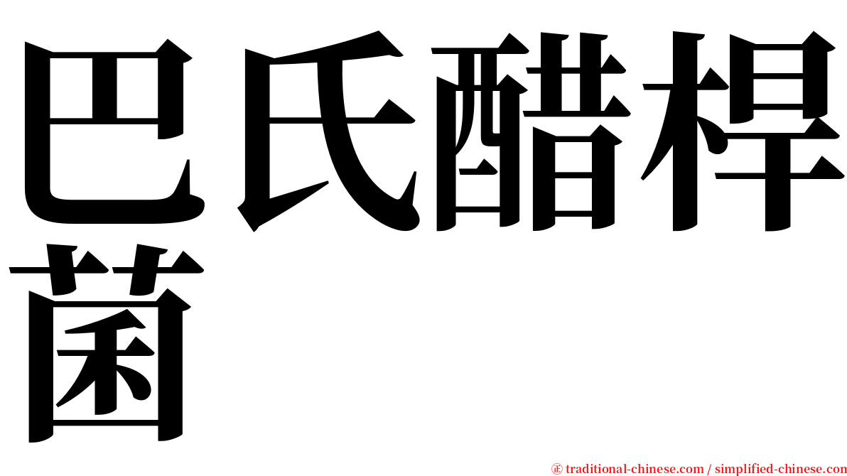 巴氏醋桿菌 serif font