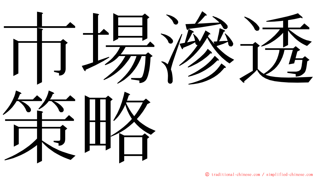 市場滲透策略 ming font