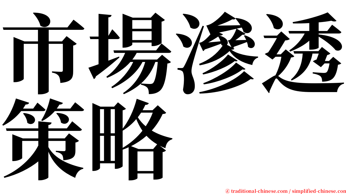 市場滲透策略 serif font