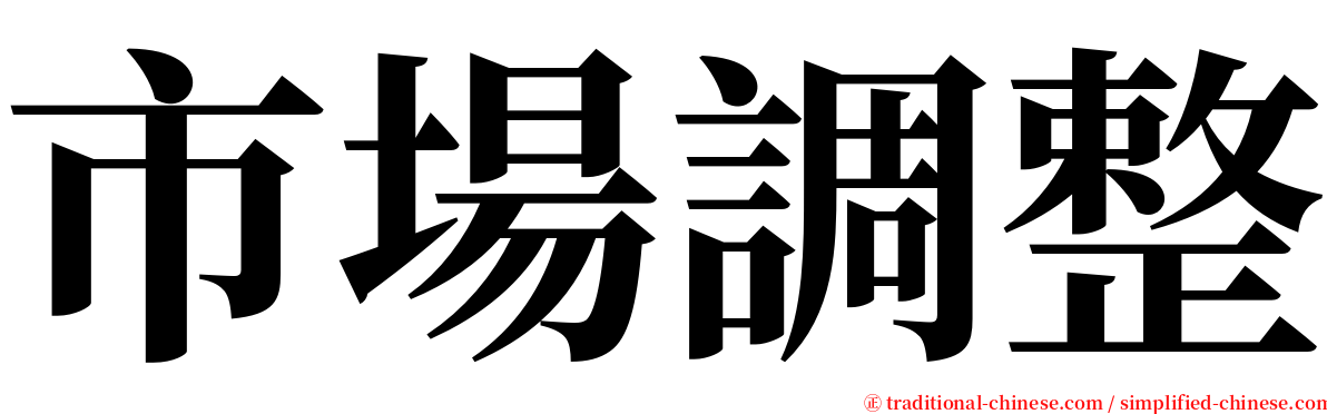 市場調整 serif font