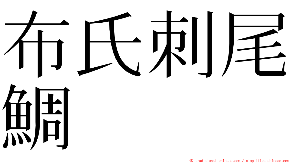 布氏刺尾鯛 ming font