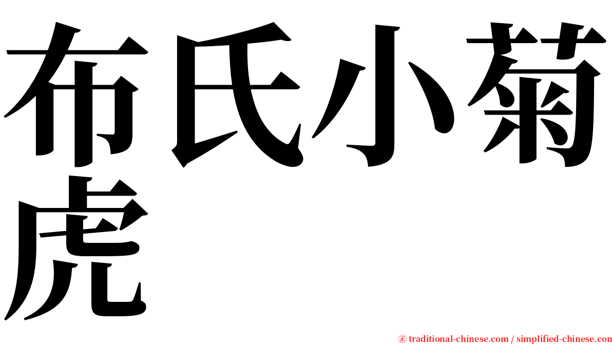 布氏小菊虎 serif font