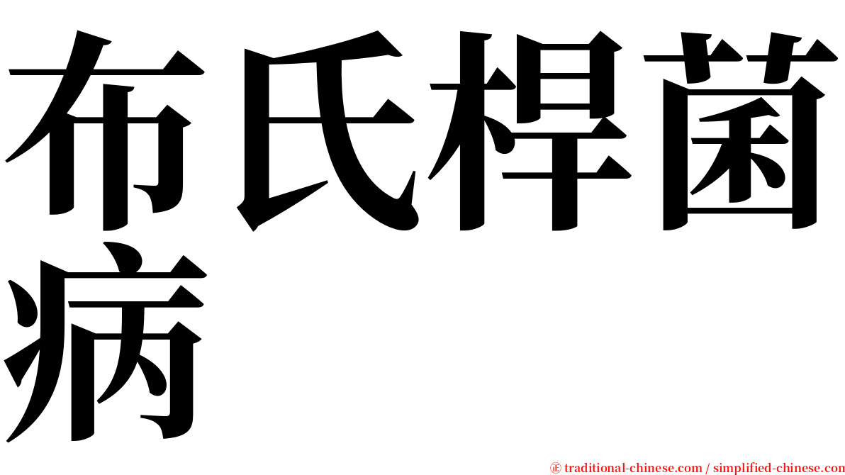 布氏桿菌病 serif font