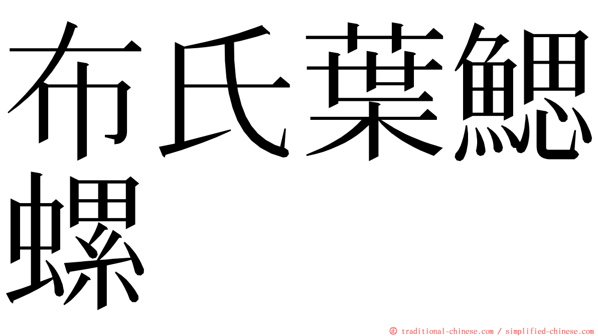 布氏葉鰓螺 ming font