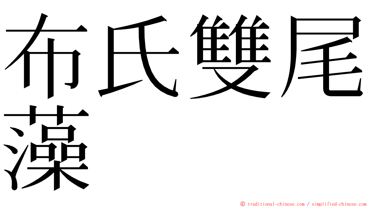 布氏雙尾藻 ming font