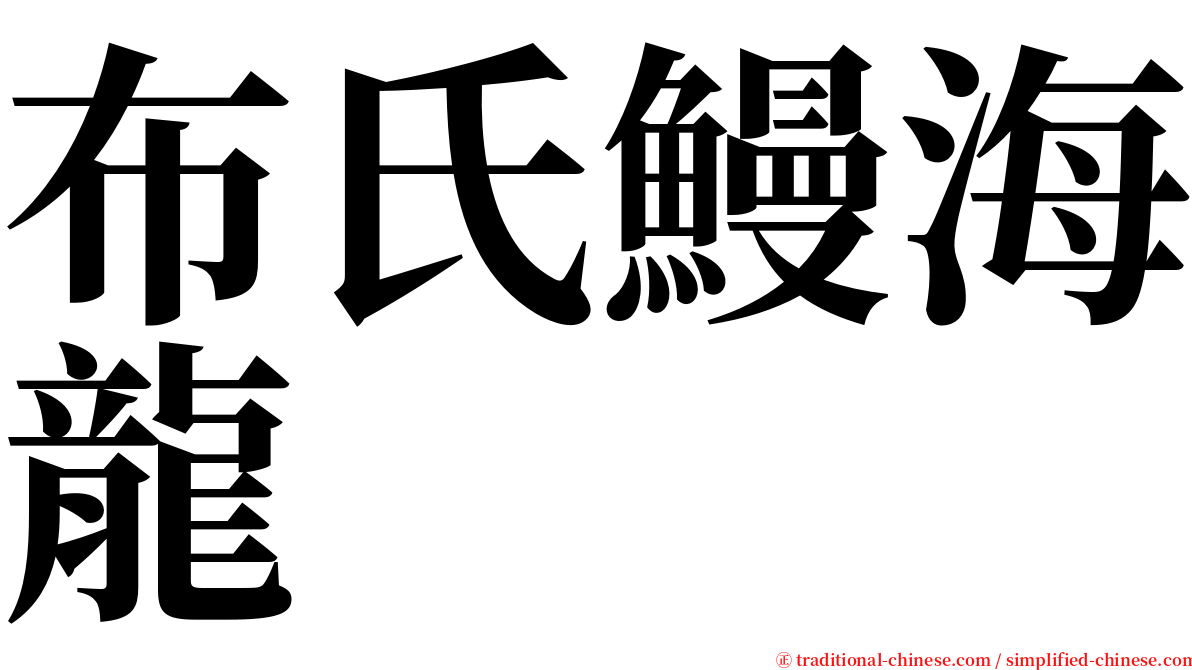 布氏鰻海龍 serif font