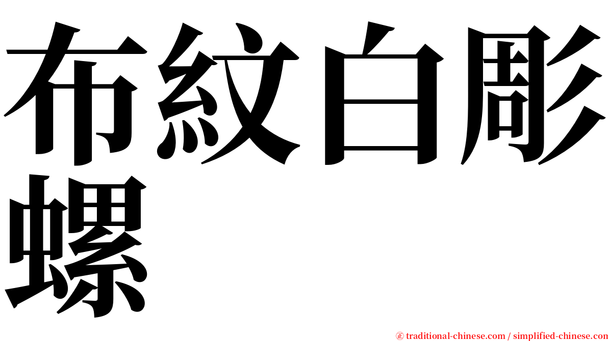 布紋白彫螺 serif font