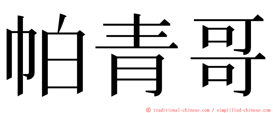 帕青哥 ming font