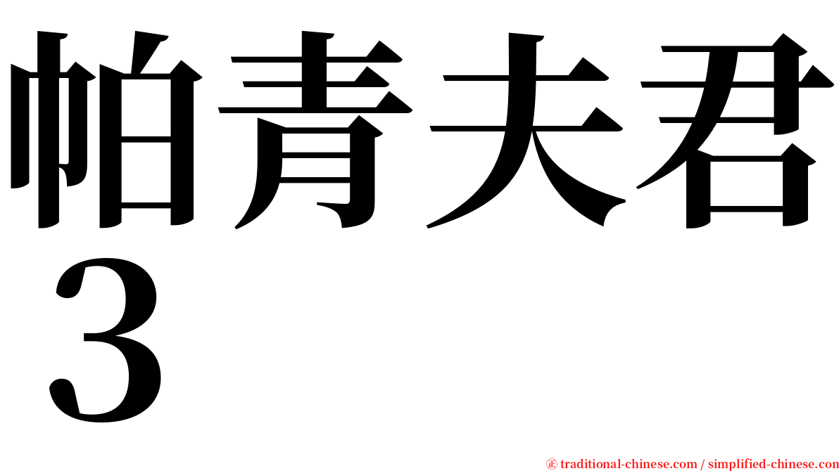 帕青夫君３ serif font