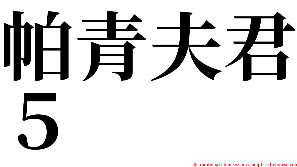 帕青夫君５ serif font