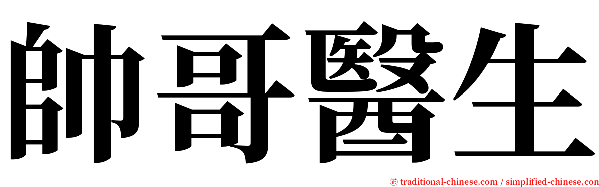 帥哥醫生 serif font