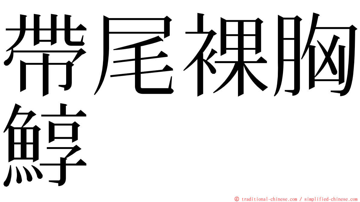 帶尾裸胸鯙 ming font