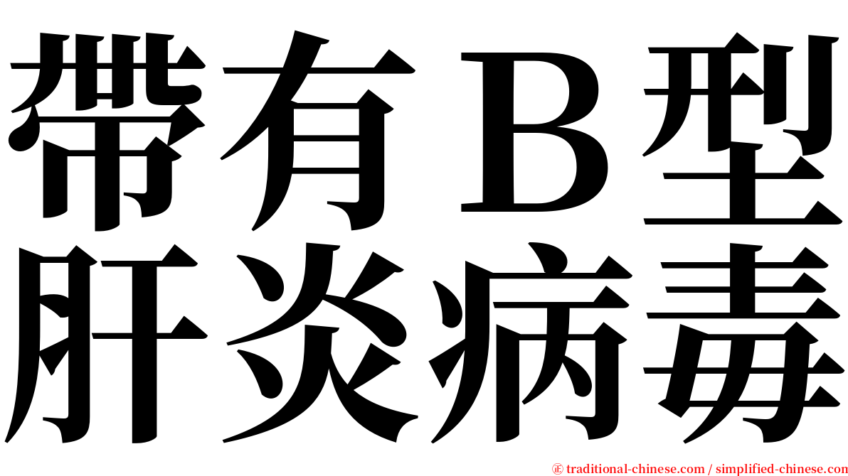 帶有Ｂ型肝炎病毒 serif font