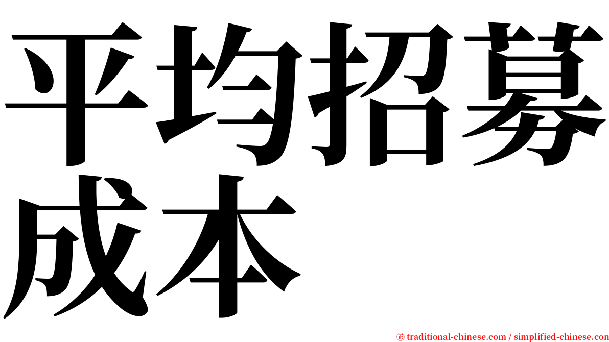 平均招募成本 serif font