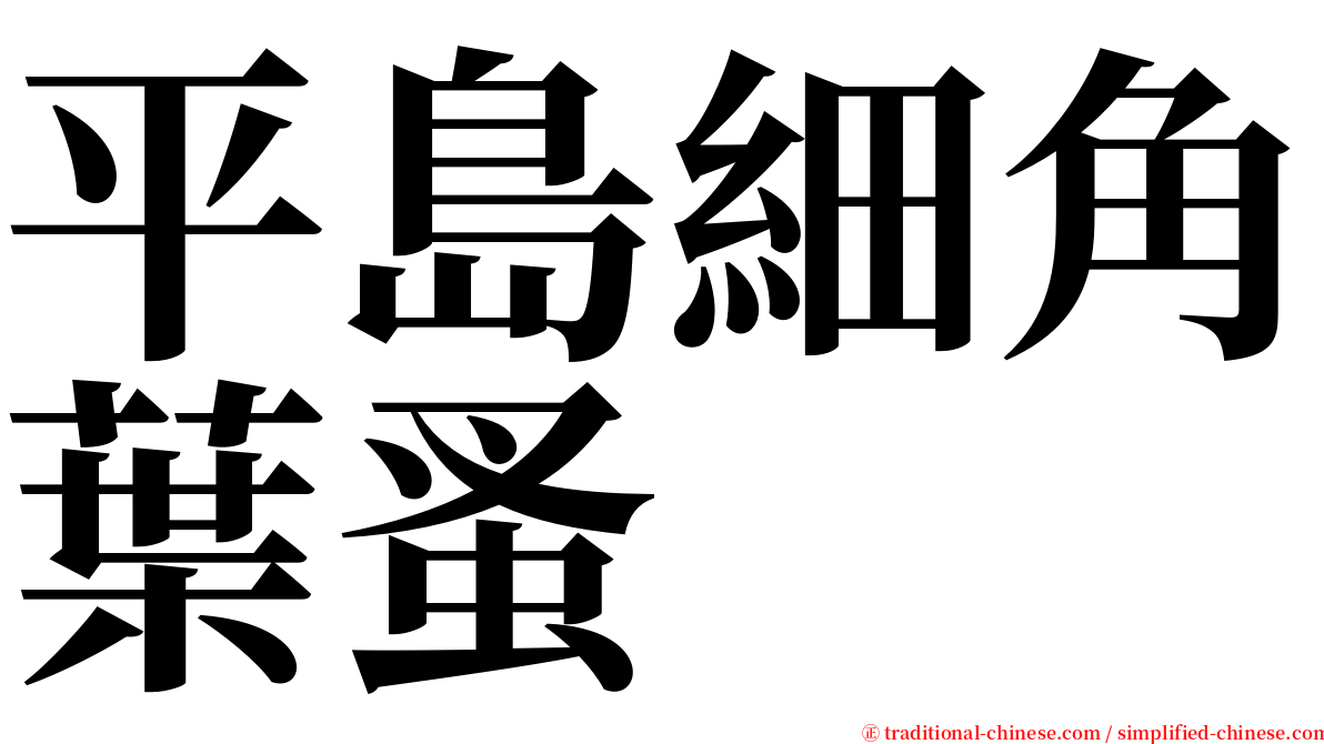 平島細角葉蚤 serif font