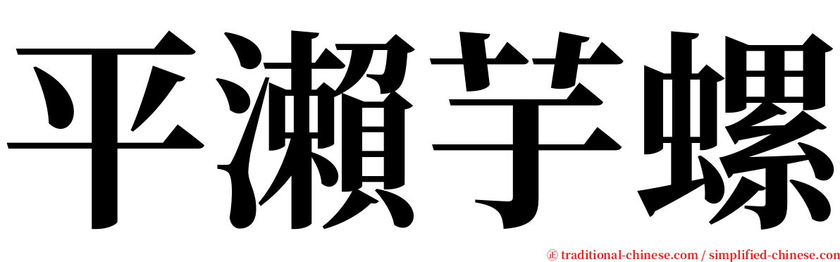 平瀨芋螺 serif font