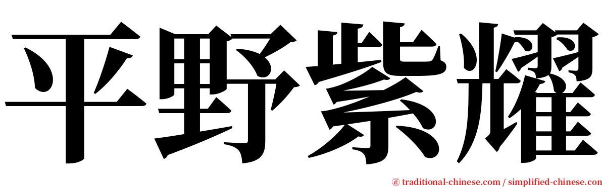 平野紫耀 serif font