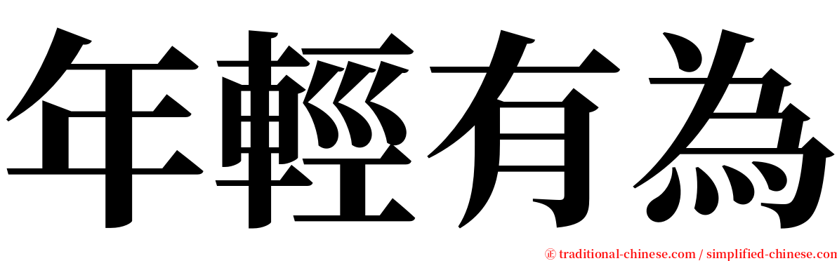 年輕有為 serif font