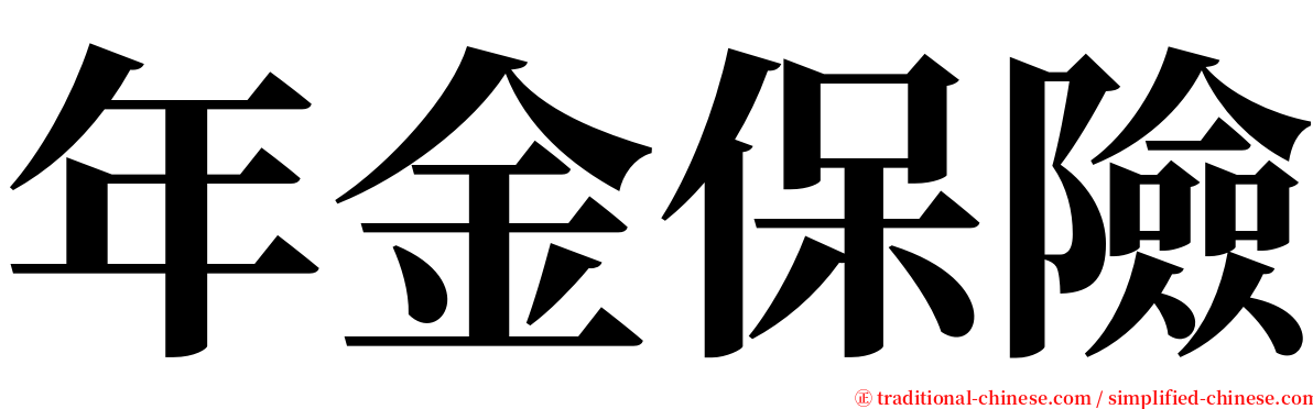 年金保險 serif font