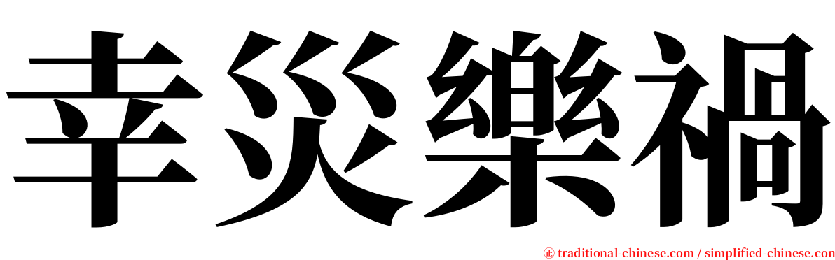 幸災樂禍 serif font