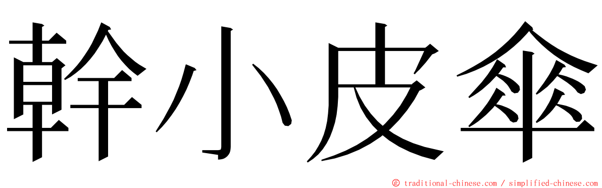 幹小皮傘 ming font